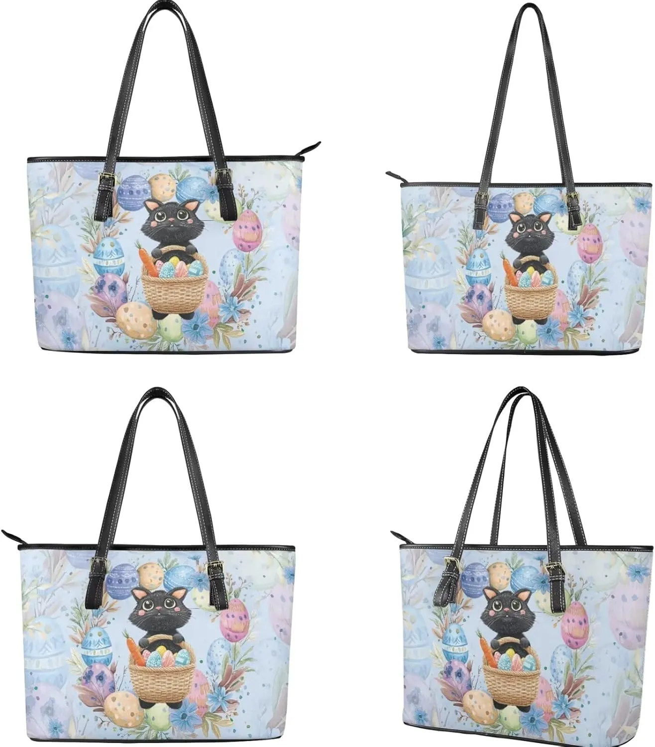Saddle Purses for Women Easter Day Shoulder Bags Zipper Wallet 2 Pcs