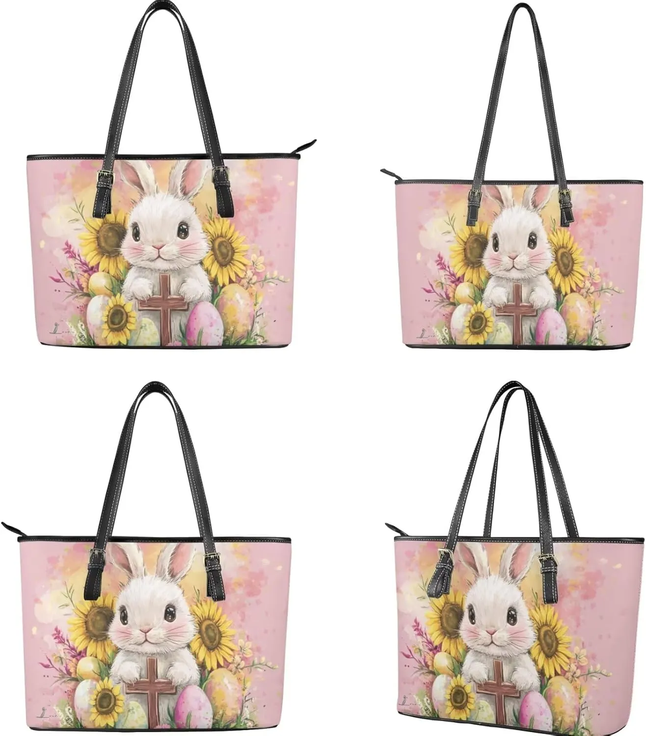Saddle Purses for Women Easter Day Shoulder Bags Zipper Wallet 2 Pcs
