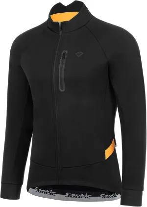 Santic Men's Cycling Winter Jackets Windproof Fleece Thermal Warm UP Running Bike Bicycle Jacket Windbreaker