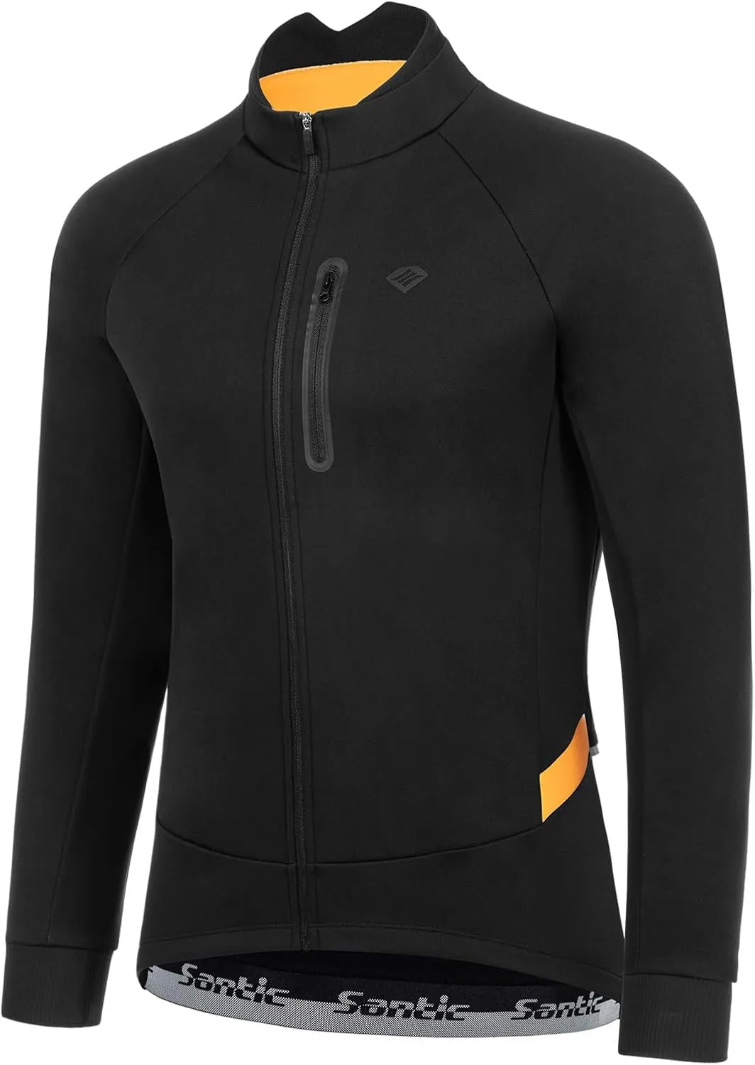 Santic Men's Cycling Winter Jackets Windproof Fleece Thermal Warm UP Running Bike Bicycle Jacket Windbreaker