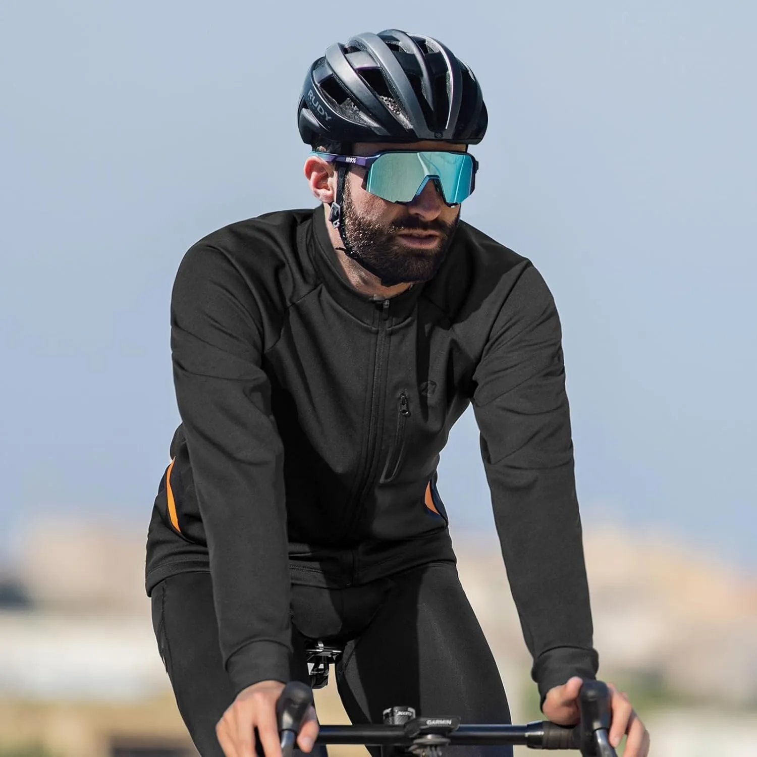 Santic Men's Cycling Winter Jackets Windproof Fleece Thermal Warm UP Running Bike Bicycle Jacket Windbreaker
