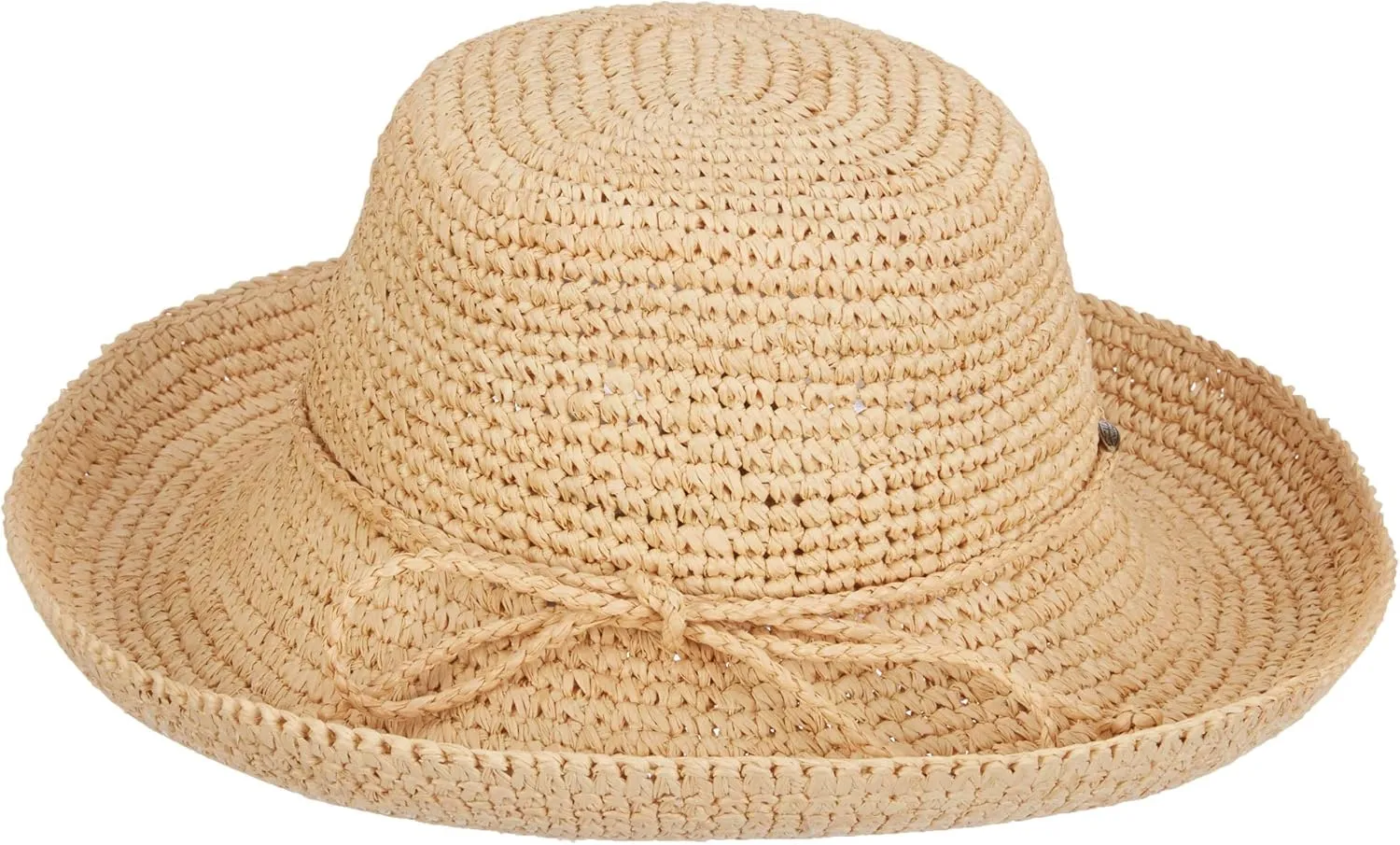 Scala Women's Crocheted Packable Raffia Hat