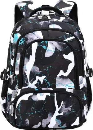 School Backpack Casual Daypack Travel Outdoor Camouflage Backpack Christmas Presents for Boys and Girls (AY Camo Black Green)