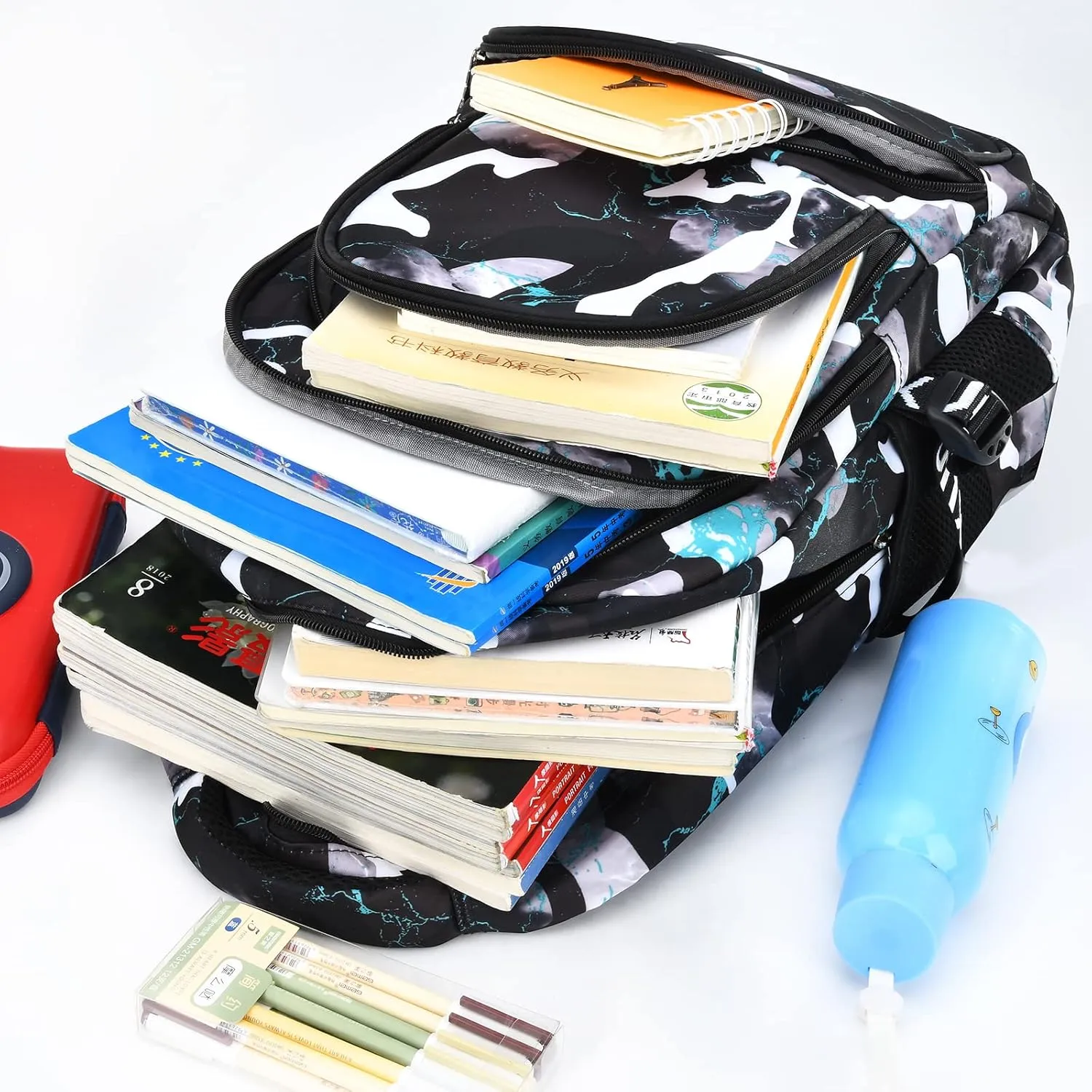 School Backpack Casual Daypack Travel Outdoor Camouflage Backpack Christmas Presents for Boys and Girls (AY Camo Black Green)