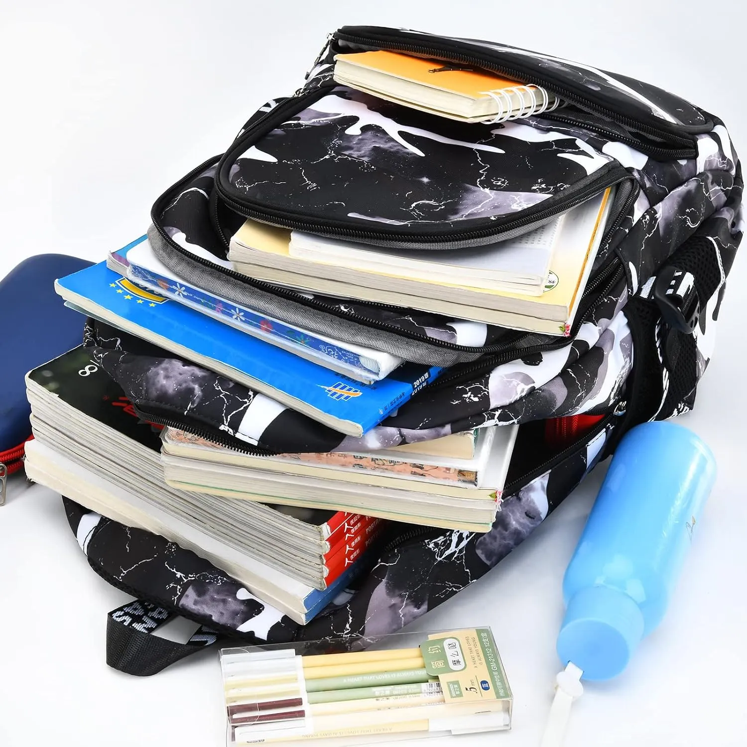 School Backpack Casual Daypack Travel Outdoor Camouflage Backpack Christmas Presents for Boys and Girls (AY Camo Black)