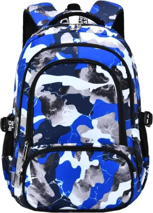 School Backpack Casual Daypack Travel Outdoor Camouflage Backpack Christmas Presents for Boys and Girls (AY Camo Blue)