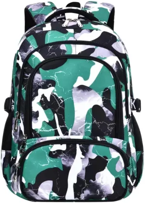 School Backpack Casual Daypack Travel Outdoor Camouflage Backpack Christmas Presents for Boys and Girls (AY Camo Green)