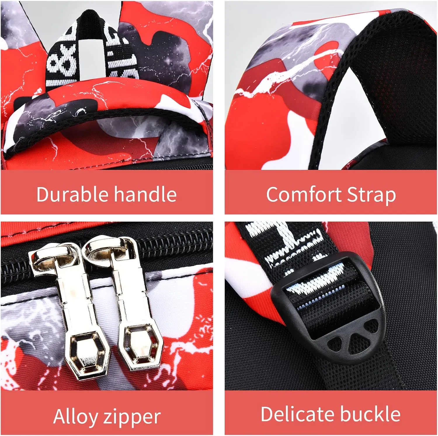 School Backpack Casual Daypack Travel Outdoor Camouflage Backpack Christmas Presents for Boys and Girls (AY Camo Red)