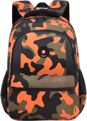 School Backpack Casual Daypack Travel Outdoor Camouflage Backpack Christmas Presents for Boys and Girls (CY Camo Orange)