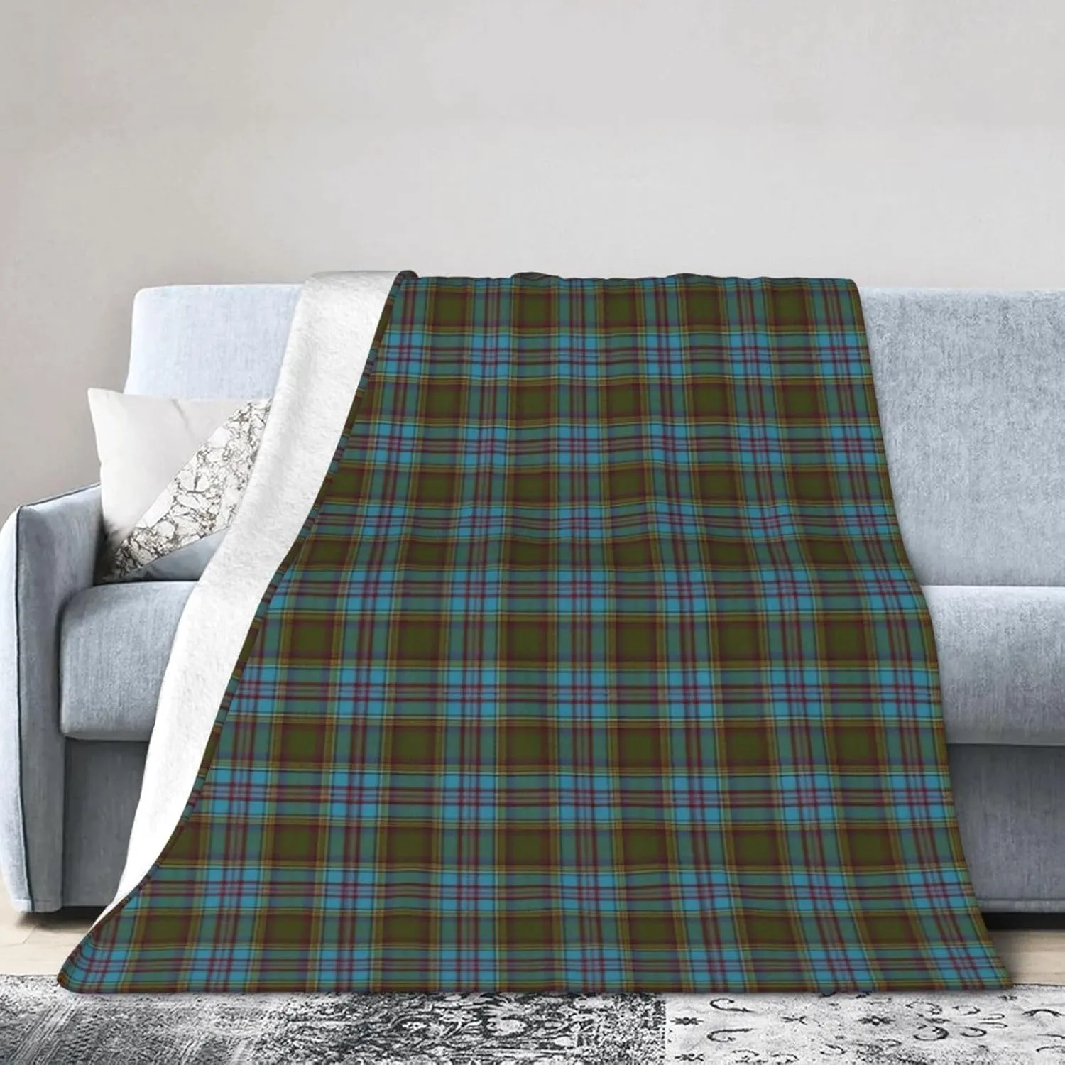 Scottish Clan Anderson Tartan Plaid Ultra-Soft Micro Fleece Blanket 3D Fashion Print All Season Couch Sofa Warm Bed Throw Blanket 80"X60"