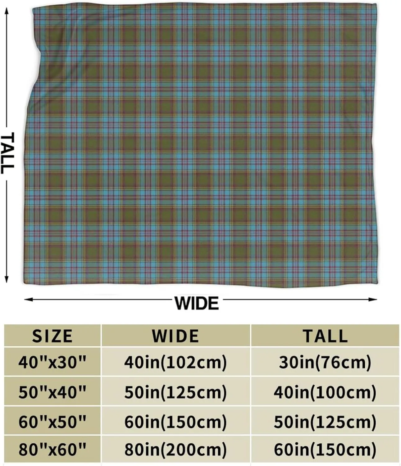 Scottish Clan Anderson Tartan Plaid Ultra-Soft Micro Fleece Blanket 3D Fashion Print All Season Couch Sofa Warm Bed Throw Blanket 80"X60"