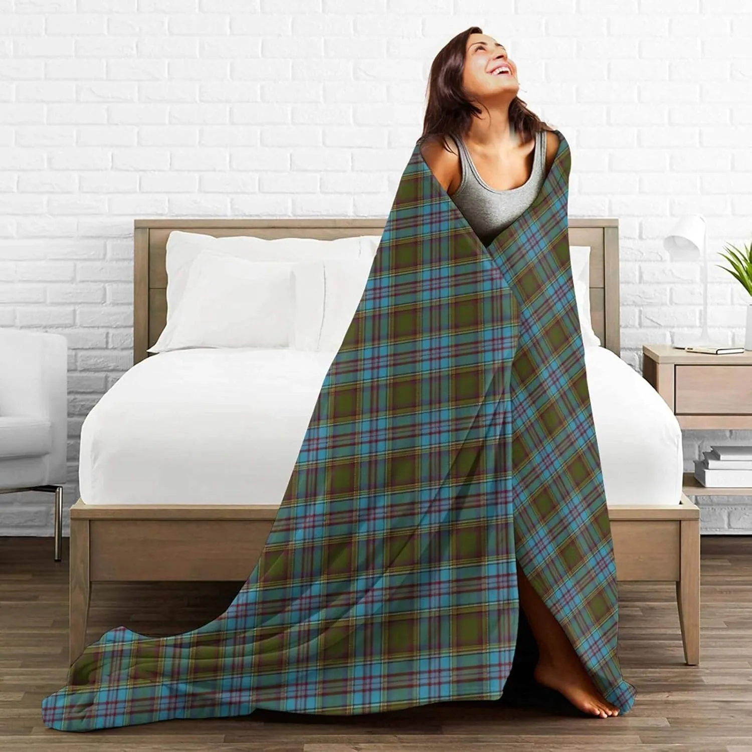 Scottish Clan Anderson Tartan Plaid Ultra-Soft Micro Fleece Blanket 3D Fashion Print All Season Couch Sofa Warm Bed Throw Blanket 80"X60"