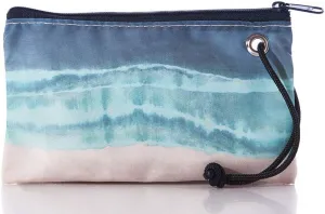 Sea Bags Recycled Sail Cloth Shoreline Tie Dye Wristlet Zip Top Wristlet Clutch Zippered Wallet with Strap
