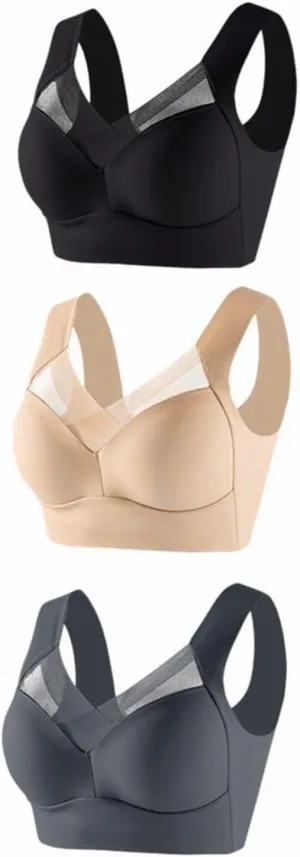 Seamless Push Up Bras for Older Women Full Coverage Lace Everyday Bralette Plus Size No Underwire Bra 1PC/2PCS/3PCS