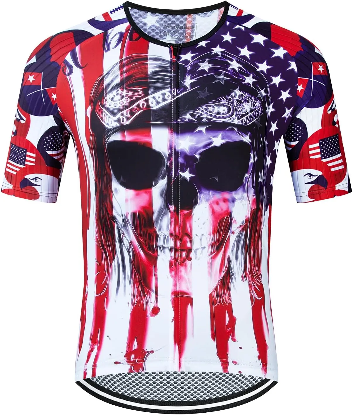 Serijoars Racing Cycling Jersey Men, Men's Bike Tops Polyester, Reflective, 3-Pockets