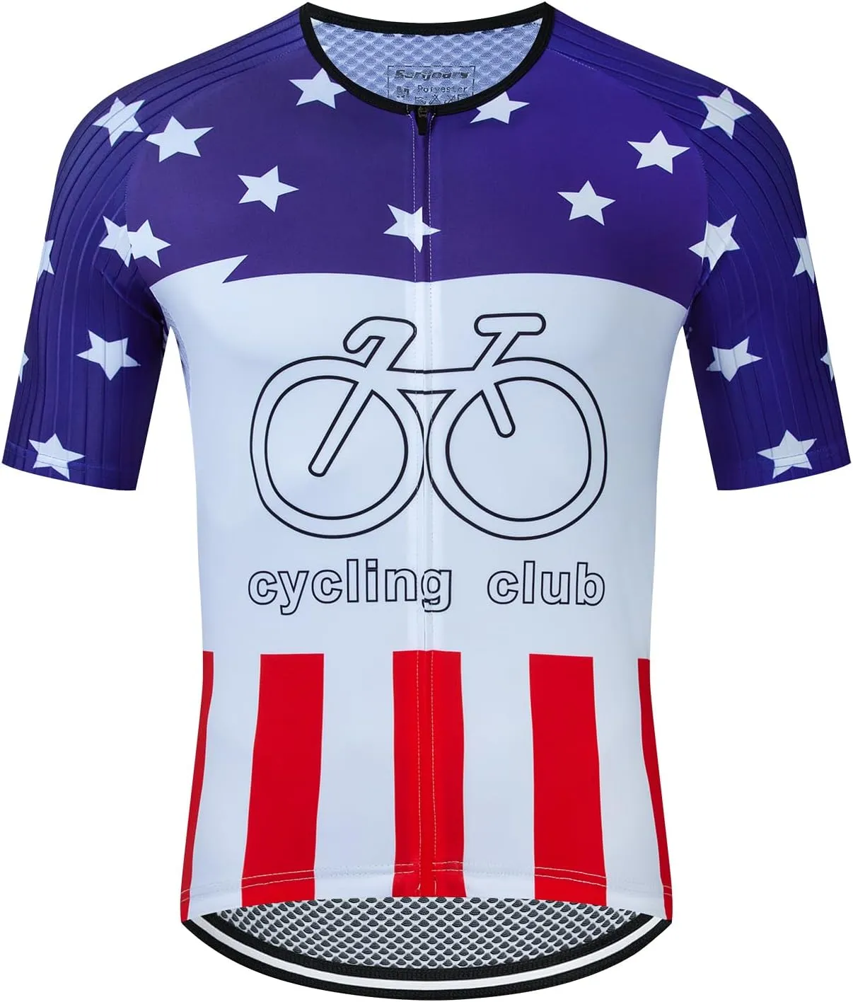Serijoars Racing Cycling Jersey Men, Men's Bike Tops Polyester, Reflective, 3-Pockets