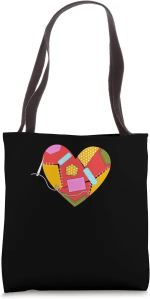 Sewing Heart Needlework Crafting Knitting Quilting Tote Bag