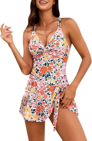 Sexy One Piece Swimsuits for Women High Waist Slimming V Neck Comfy Bathing Suit Push up Slimming Swimwear for Beach