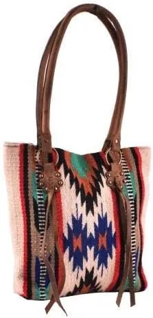 Showman Genuine Leather Tan Saddle Blanket Handbag