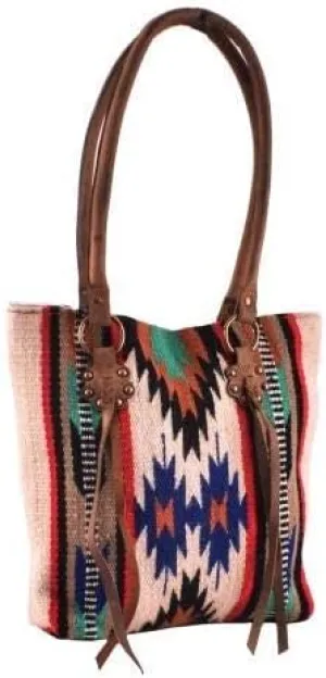 Showman Genuine Leather Tan Saddle Blanket Handbag
