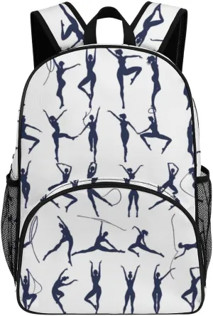 Silhouettes Rhythmic Gymnastics Backpack Print Laptop Bag Shoulder Bags Travel Casual Daypacks For Women Men