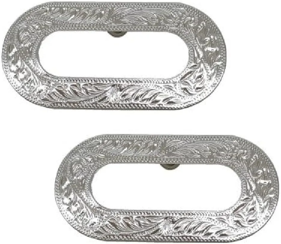 Silver Engraved Saddle Trim Plate 2 Piece Set