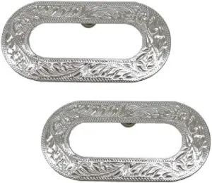 Silver Engraved Saddle Trim Plate 2 Piece Set