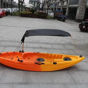Single for KAYAK Canopy Canoe Sun Shade, Awning Fishing Boat Shade Cover, Sun Canopy Waterproof Anti-UV Folding Tent Rain Shelter, Lightweight & Portable 125x110cm(Black)