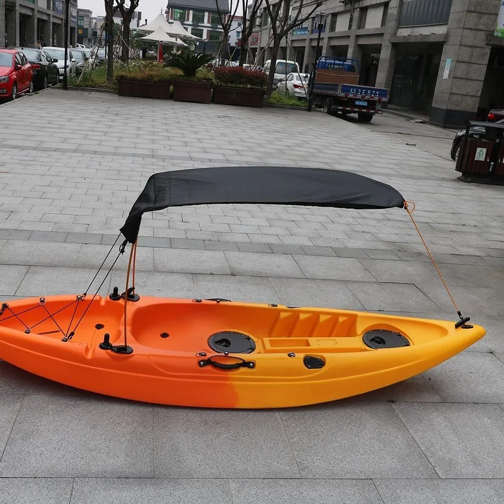 Single for KAYAK Canopy Canoe Sun Shade, Awning Fishing Boat Shade Cover, Sun Canopy Waterproof Anti-UV Folding Tent Rain Shelter, Lightweight & Portable 125x110cm(Black)