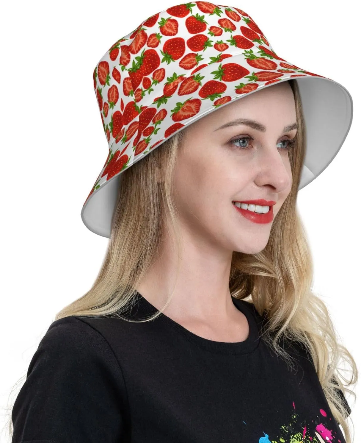 Sky Blue Tie Dye Bucket Hat for Women Men Teens Double-Side-Wear Reversible Summer Beach Sun Hat Packable Fisherman Cap