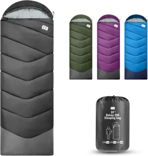 Sleeping Bags for Adults Cold Weather,Portable, Waterproof,Lightweight Sleeping Bag for Tall Girls Boys with Compression Sack for Warm Camping, Hiking, Outdoor & Indoor