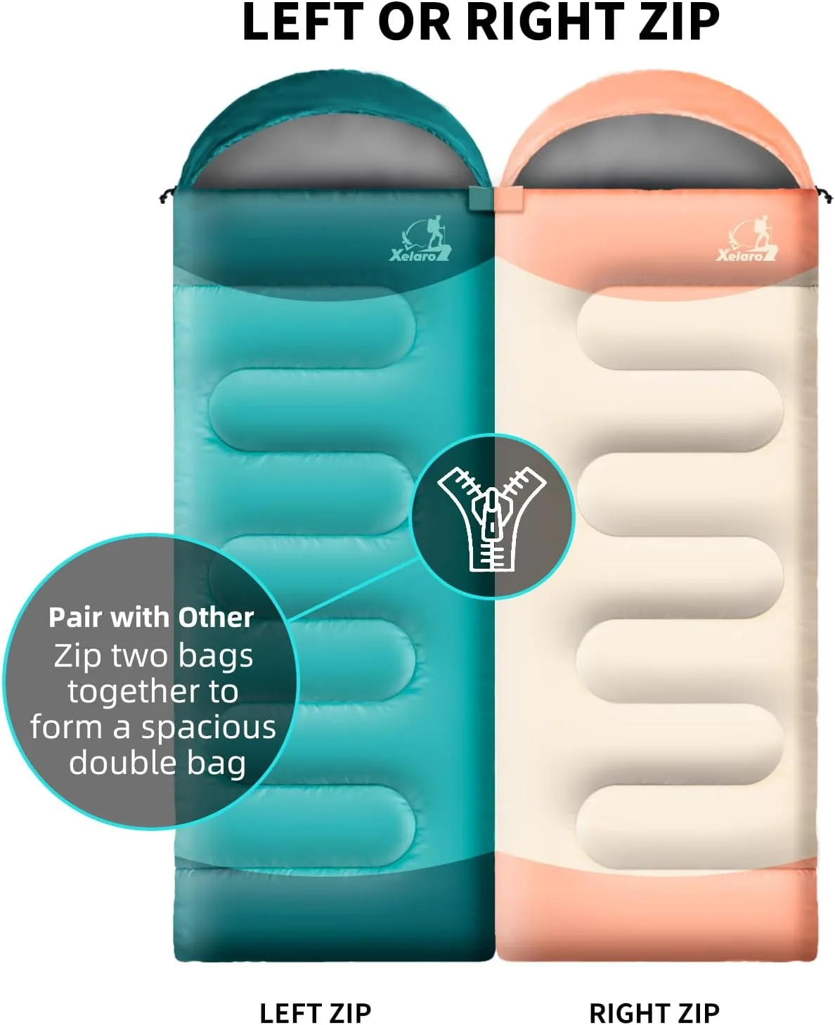 Sleeping Bags for Adults Kids - 3 Season Cold&Warm Weather Waterproof Camping Sleeping Bags - Lightweight Sleeping Bags for Camping Hiking Outdoor Travel