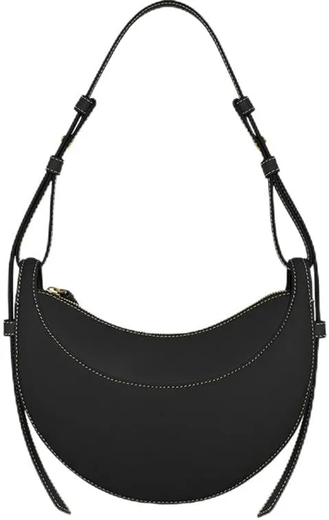 Small niche design single shoulder crossbody bag, leather crescent bag, genuine leather women's bag, armpit saddle bag