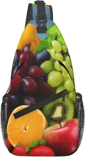 Small Sling Bag for Women Men Fruits Crossbody Bag Casual Hiking Chest Bags Fashion Fanny Pack