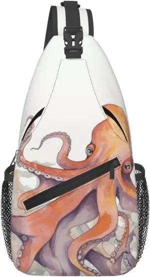 Small Sling Bag for Women Men Octopus tentacles Crossbody Bag Casual Hiking Chest Bags Fashion Fanny Pack
