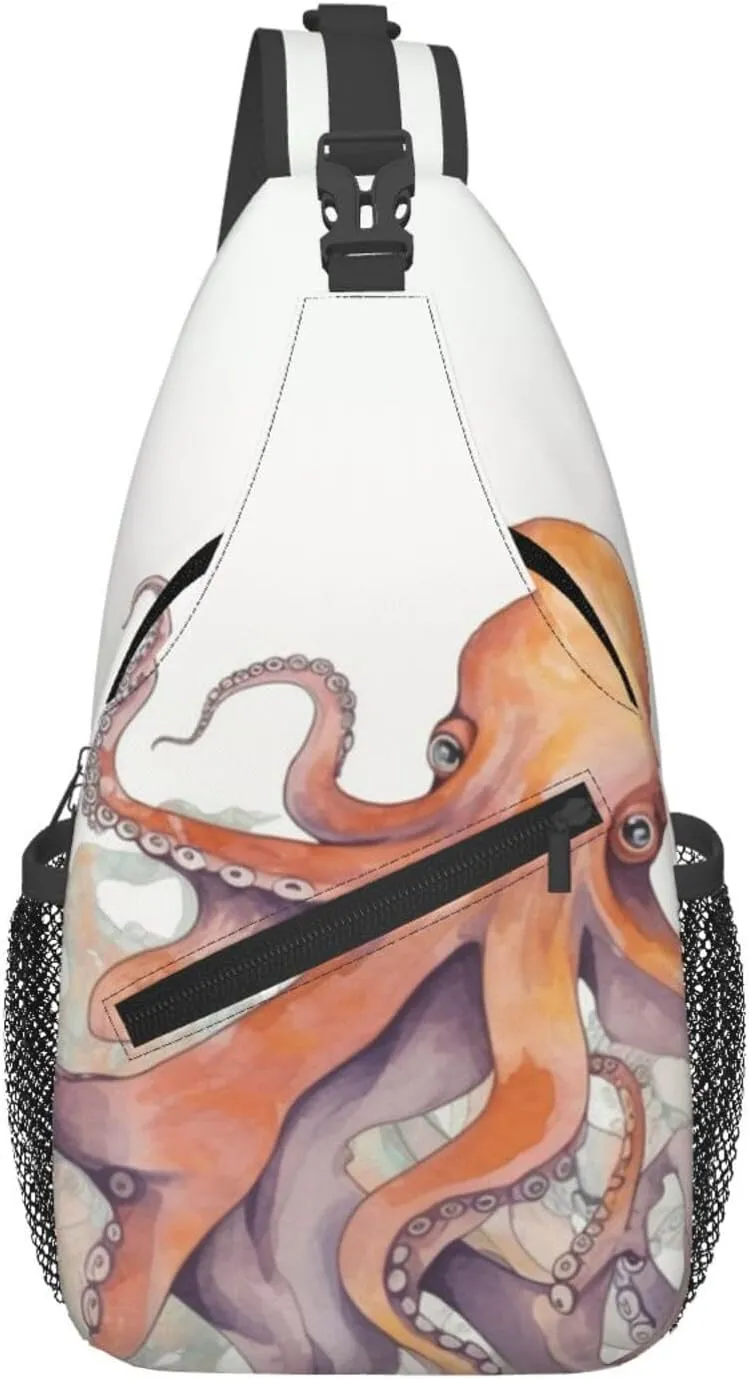Small Sling Bag for Women Men Octopus tentacles Crossbody Bag Casual Hiking Chest Bags Fashion Fanny Pack