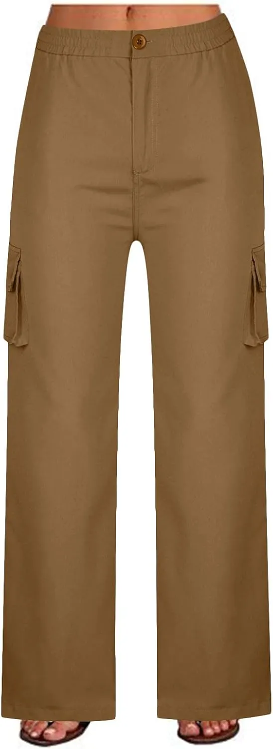 SMIDOW Plus Size Cargo Pants for Women Casual Loose Military Army Combat Work Pant Trousers with Pockets