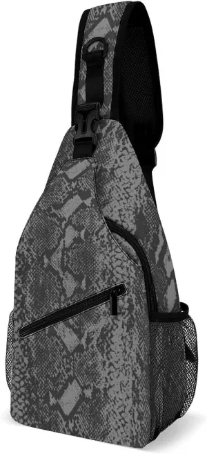 Snakeskin Print Sling Backpack Man Womens Crossbody Backpack Chest Bag Cycling Daypack Shoulder Bag Casual Daypacks Sports Backpacks