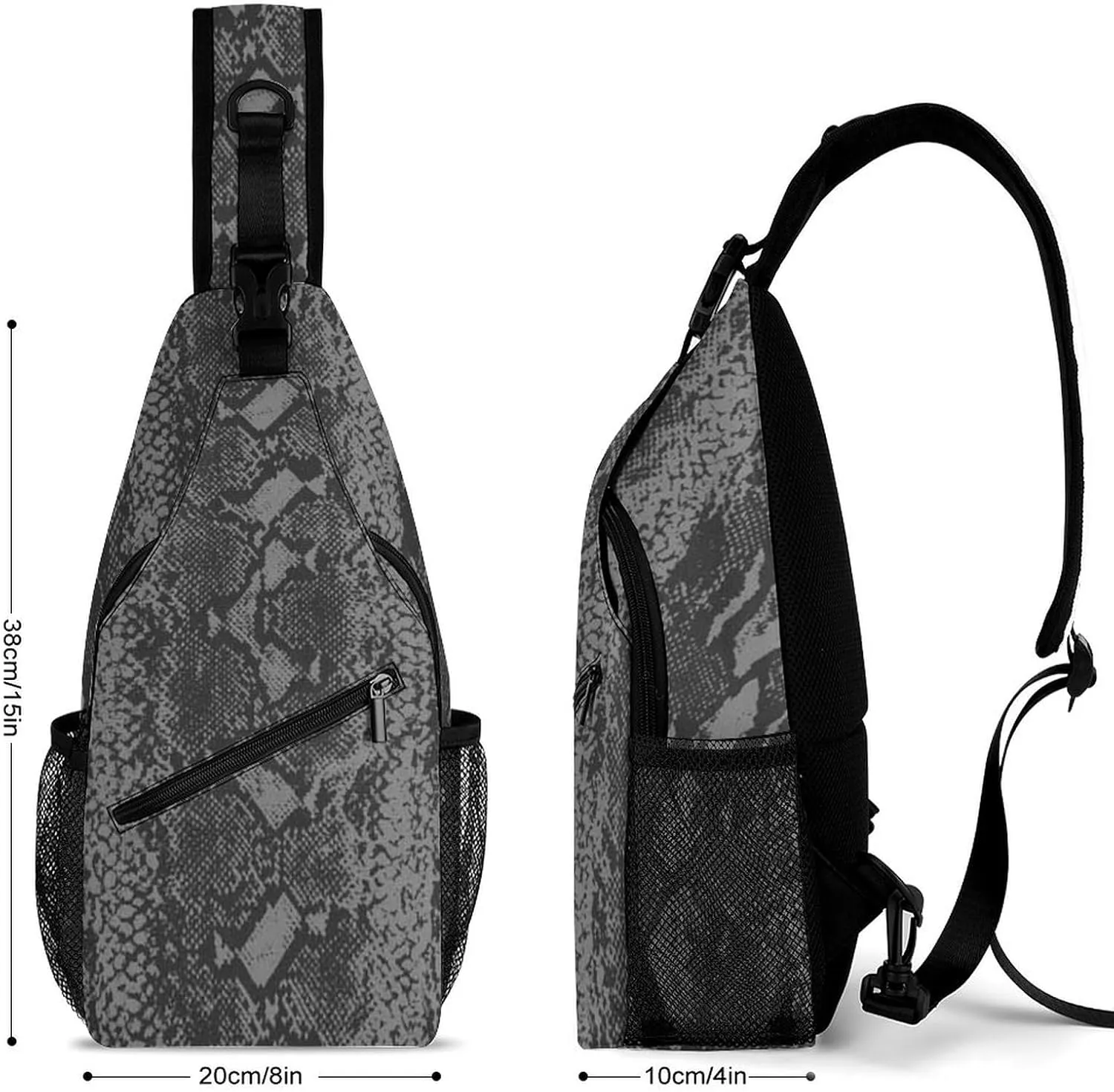 Snakeskin Print Sling Backpack Man Womens Crossbody Backpack Chest Bag Cycling Daypack Shoulder Bag Casual Daypacks Sports Backpacks
