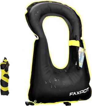 Snorkel Vest, Adults Portable Kayaking Buoyancy Inflatable Swim Vest Jackets, Diving Surfing Adjustable Snorkeling Vest Swimming Jacket for Outdoor Water Sports Fun Safety