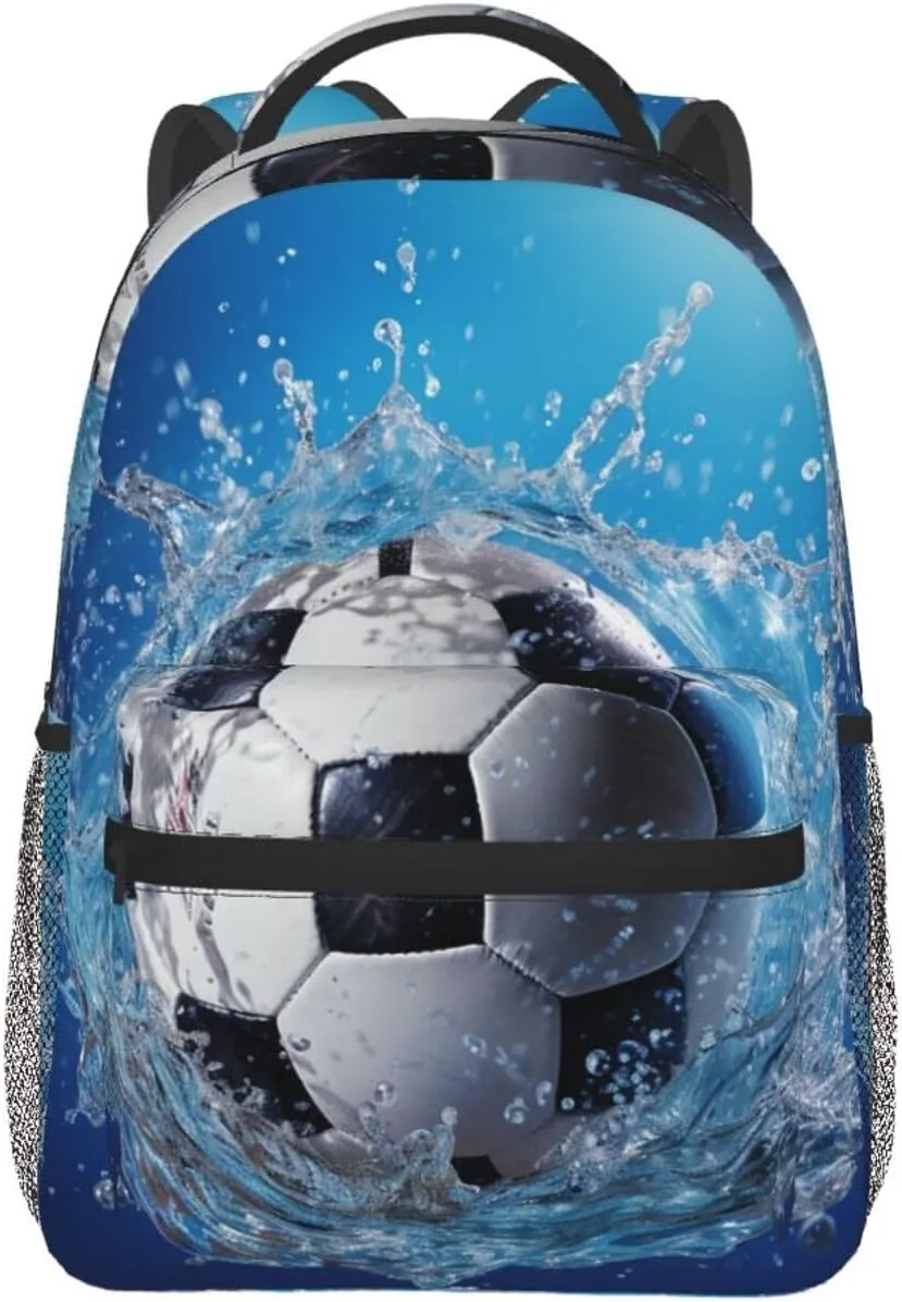 Soccer Ball Water Backpack for Men Women Casual Daypack Laptop Backpack Computer Bag Travel Laptop Bag