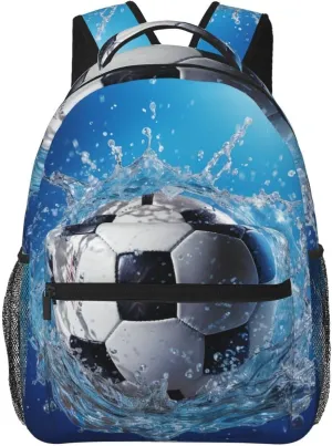 Soccer Ball Water Backpack for Men Women Casual Daypack Laptop Backpack Computer Bag Travel Laptop Bag