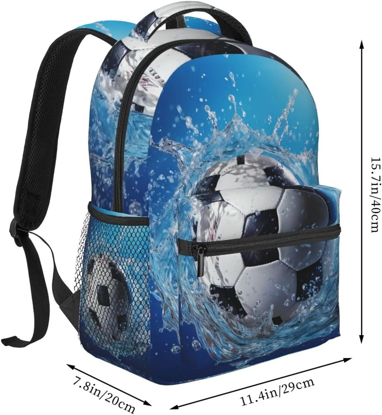 Soccer Ball Water Backpack for Men Women Casual Daypack Laptop Backpack Computer Bag Travel Laptop Bag