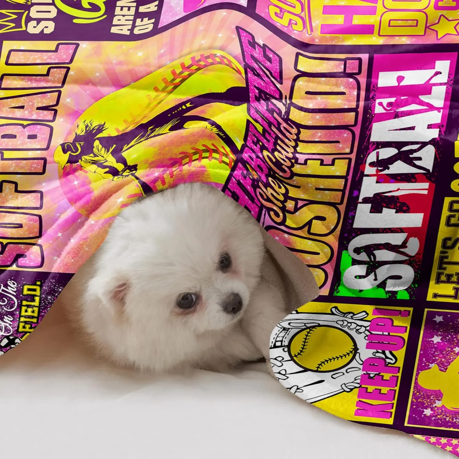 Softball Gifts, Softball Blanket for Girls, Sports Accessories for Teens Adults 80"x60"