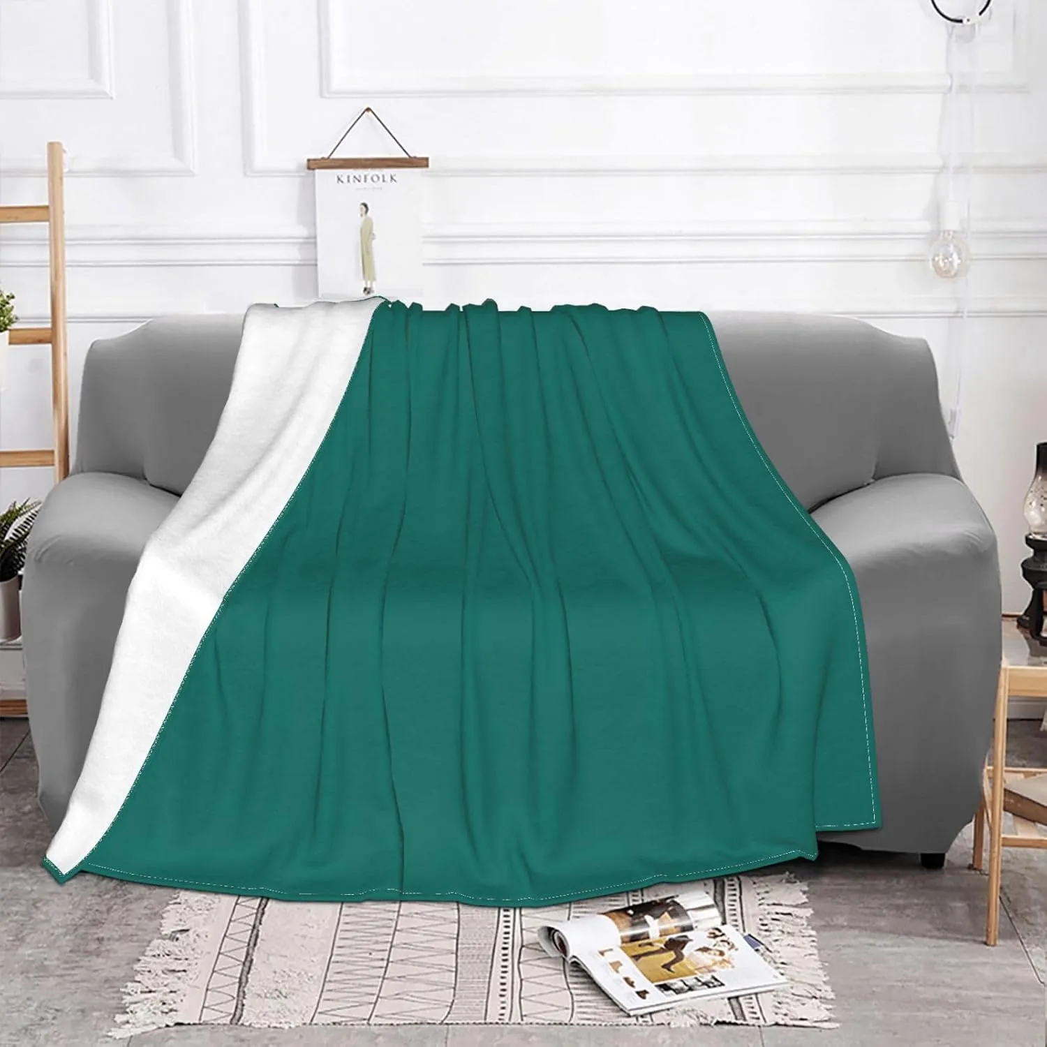 Solid Dark Green Super Soft Microfiber Flannel Blankets, Bed, Sofa Ultra Luxurious Warm and Cozy for All Seasons