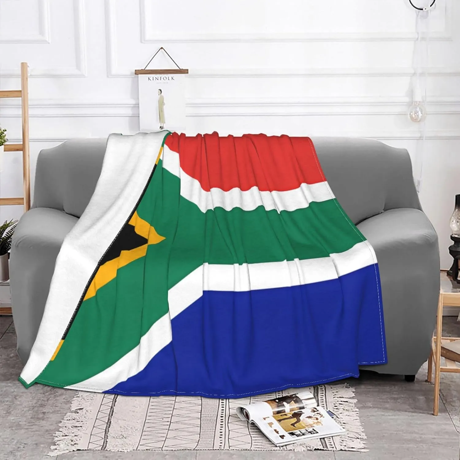 South Africa Flag Super Soft Microfiber Flannel Blankets, Bed, Sofa Ultra Luxurious Warm and Cozy for All Seasons