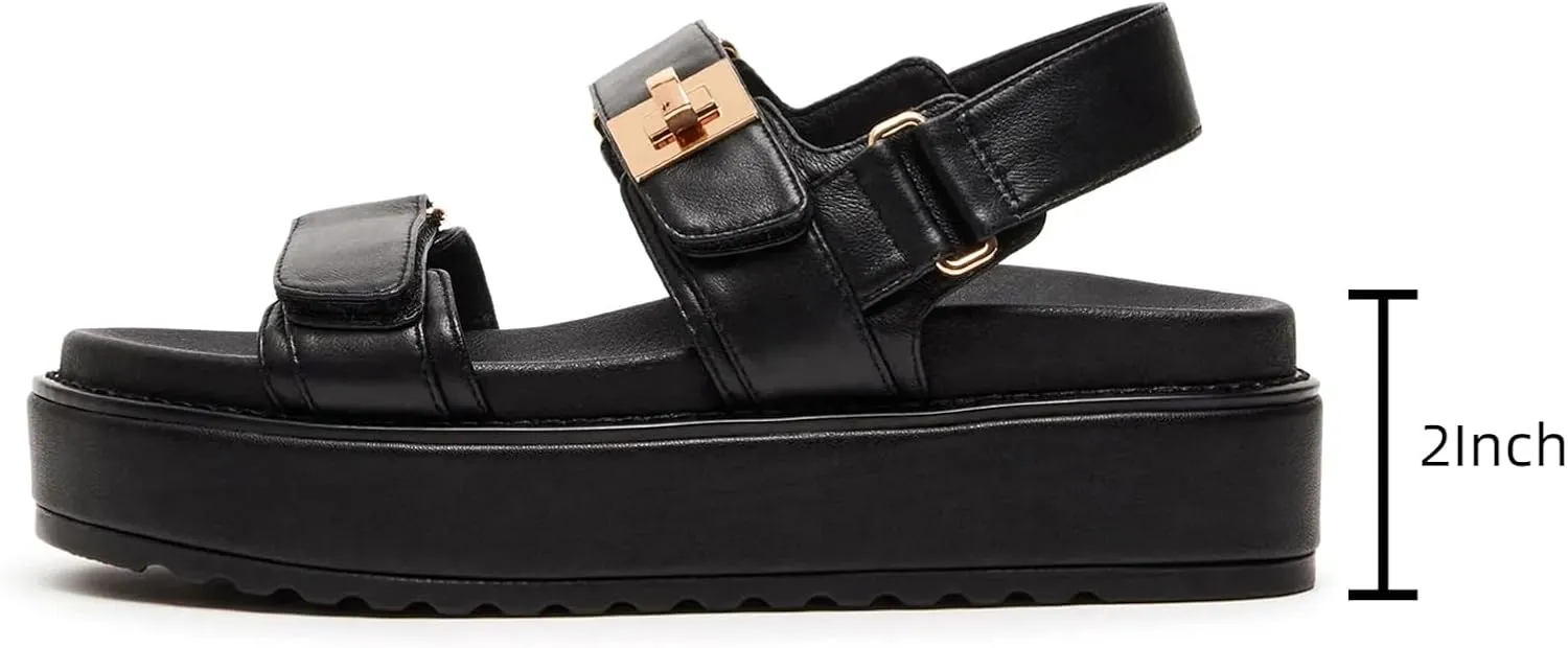 SOVANYOU Raffia Platform Wedge Sandals for Women Comfortable Summer Beach Sandals Open Toe Slingback Platform Sandals with Adjustable Double Buckle