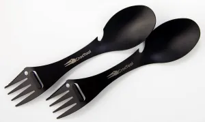 Spork Ultra Lightweight and Strong 5 in 1 Camping Utensil Set-Spoon Fork Knife Peeler Bottle Opener Bag Carry case. Ideal for Outdoors, Home or Office