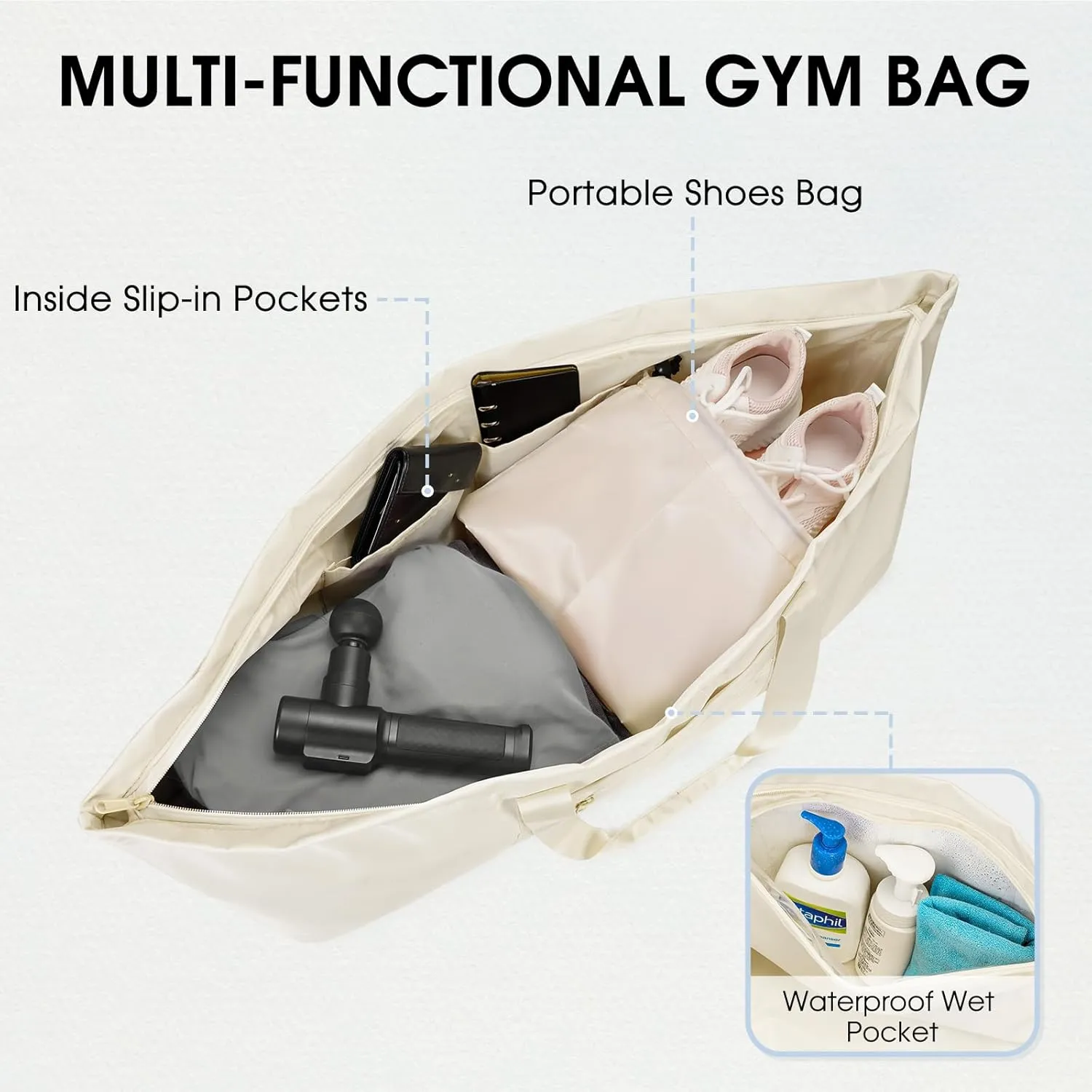 sportsnew Large Yoga Mat Bag with Shoes Compartment and Wet Pocket Ladies Pilates Gym Tote Bag with Yoga Mat Holder Strap for Women Men Workout Carrier Stuff Accessories