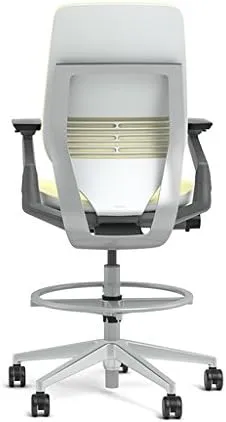 Steelcase Gesture 442 Stool Chair - Saddle Elmosoft Leather, Shell Back, Light on Dark Frame